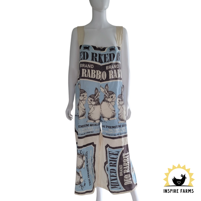 Vintage Flour Sack Print Jumpsuit with Straps