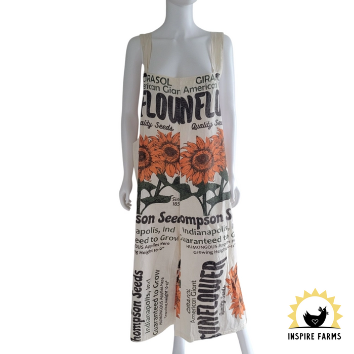 Vintage Flour Sack Print Jumpsuit with Straps