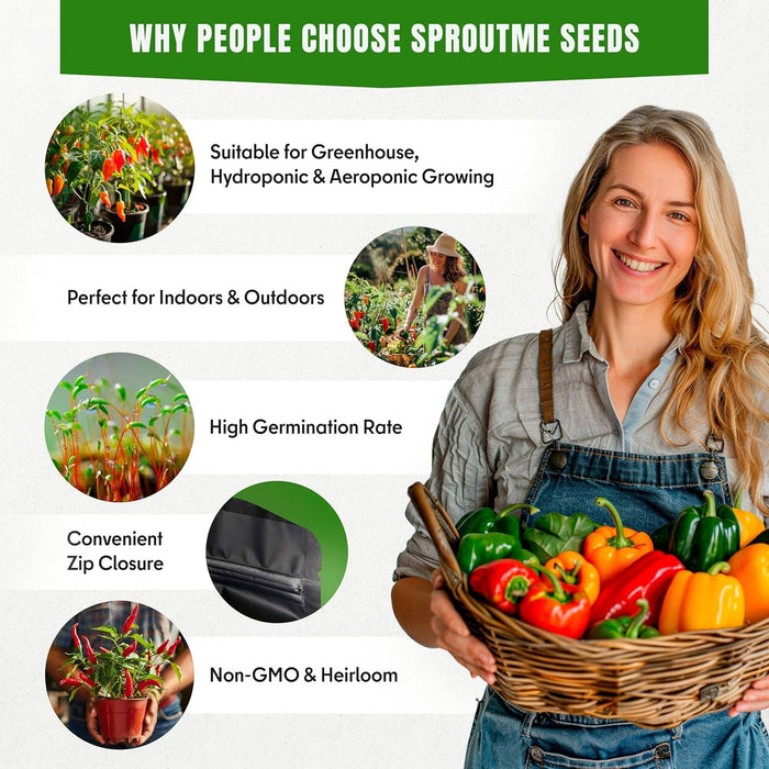 15 Sweet & Hot Pepper Seeds Vegetable Variety Pack