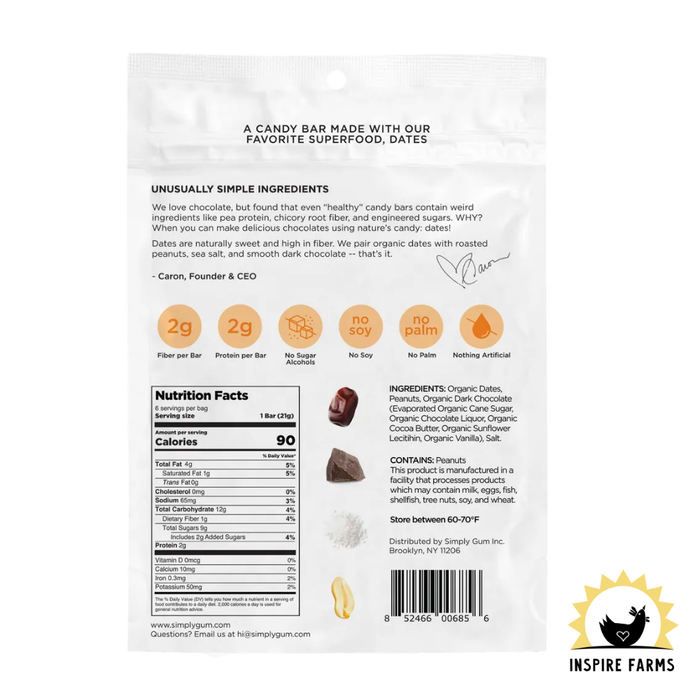 Chocolate Date Bars – Salted Peanut - 4.5 oz