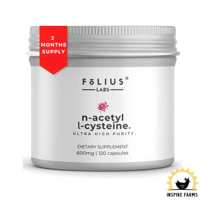 FOLIUS LABS N-Acetyl L-Cysteine (NAC) 99% – 120 Capsules