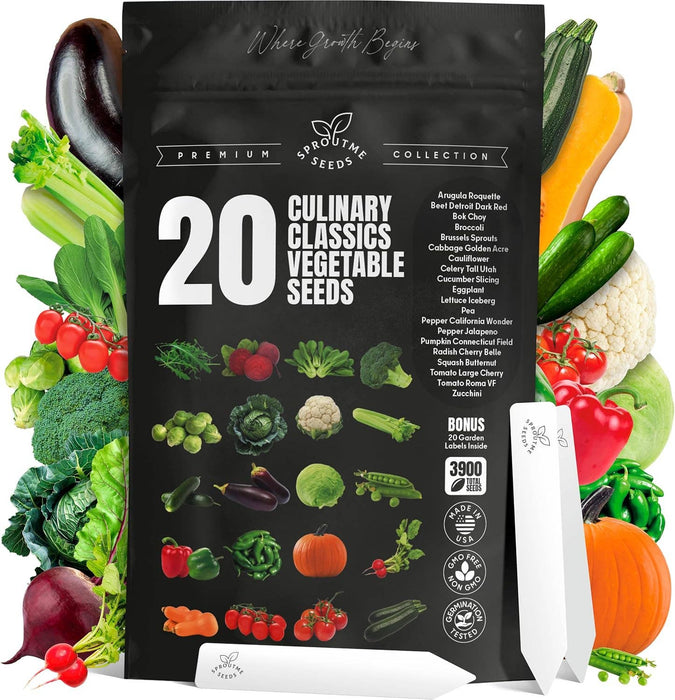 20 Vegetable Seeds Variety Pack