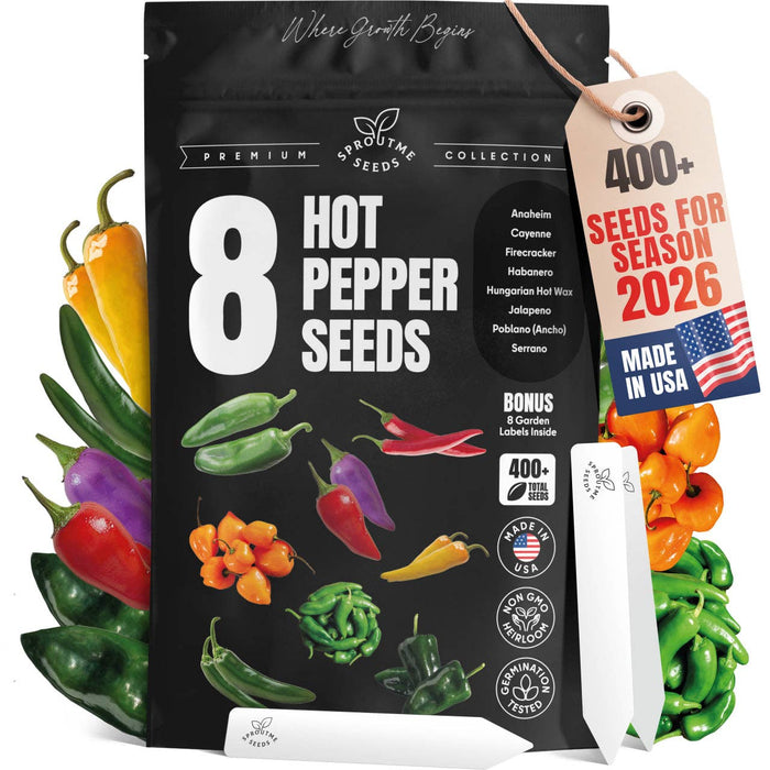 8 Hot Pepper Seeds Variety Pack