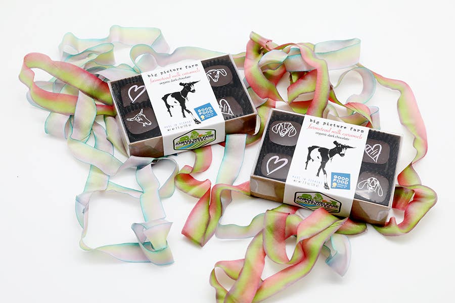 Chocolate Covered Goat Milk Caramel with Hearts (Valentine)