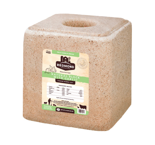 Redmond Natural Salt Block with Garlic, 44 LBs