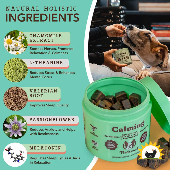 Natural Dog Company Dog Calming Supplement Chews - 90 Count