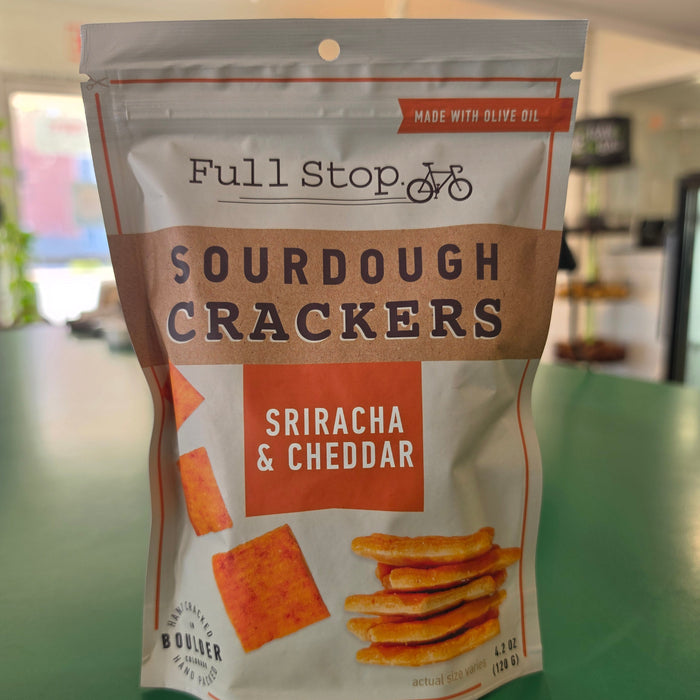 Full Stop Sriracha and Cheddar Sourdough Crackers