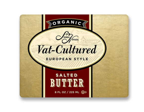 Organic Vat Cultured Euro-Style Salted Butter 8oz