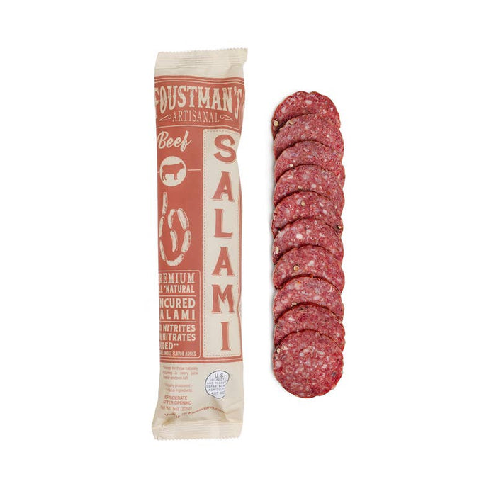 BEEF SALAMI | FOUSTMAN'S ALL-NATURAL UNCURED SALAMI - 8oz