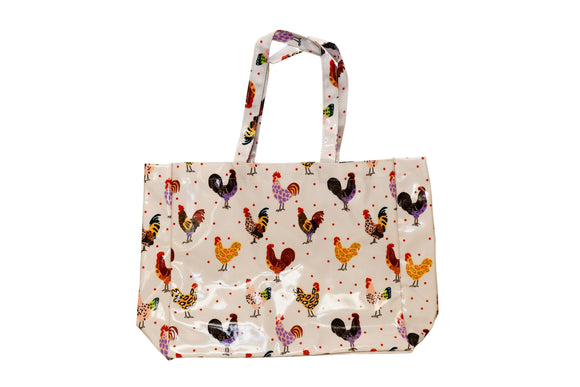 Fluffy Layers™ PVC Tote Bag Country Girl Fashion: Chicken Leopard Spots