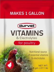 VITAMINS & ELECTROLYTES SINGLE SERVE PK POULTRY DURVET